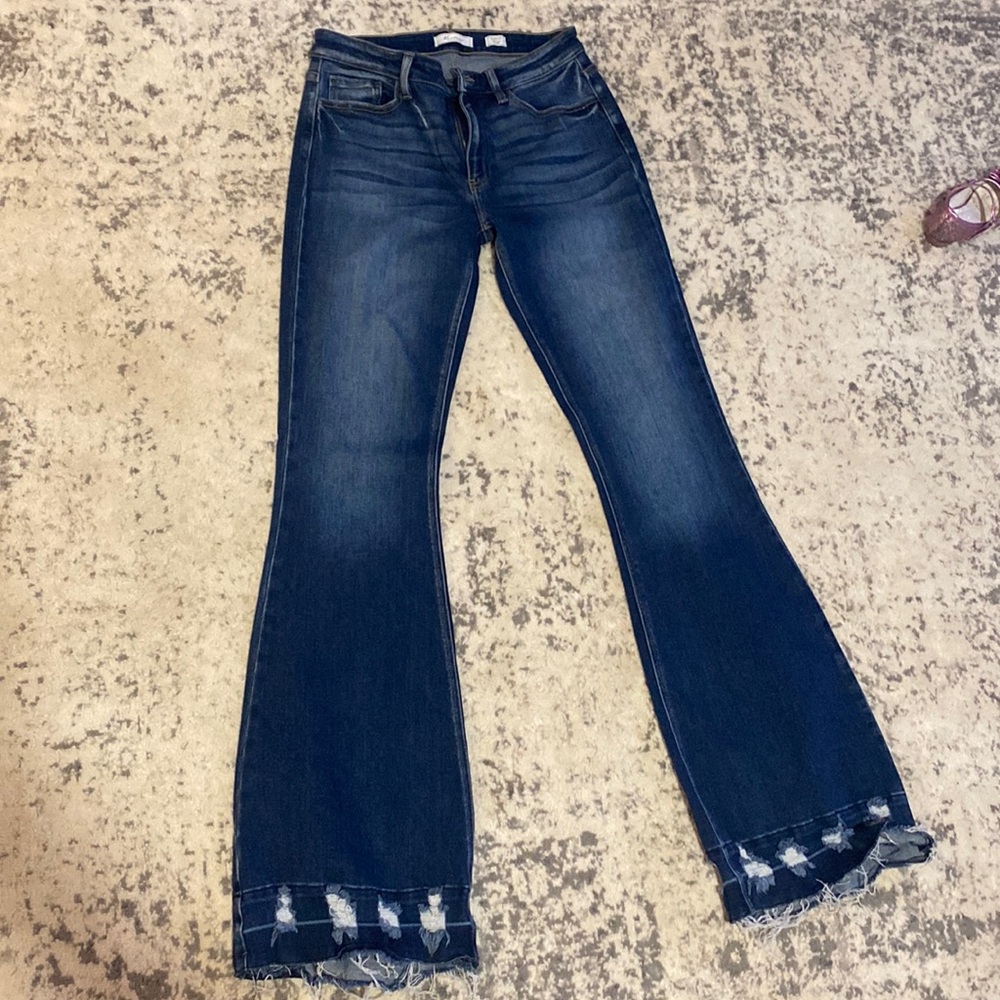 KanCan mid-rise bootcut jean. Tall/long inseam